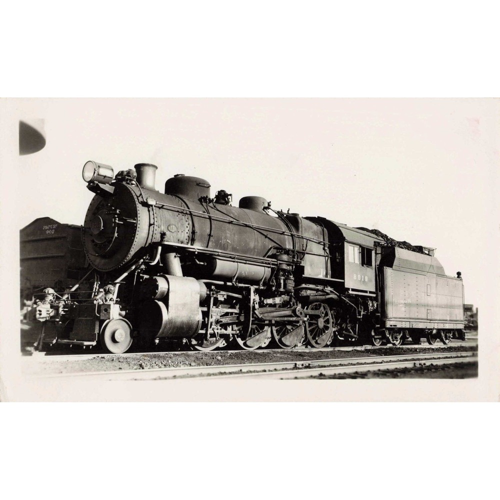 PRR Pennsylvania Railroad 2-8-0 #8019 Steam Locomotive Photo Peoria IL 1948